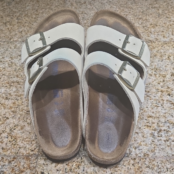 Birkenstock Arizona Cream Double Buckle Sandals - Picture 3 of 5